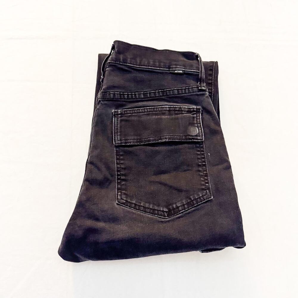 Mother The Rambler Cargo Ankle Not Guilty Black Denim Jeans Size 26